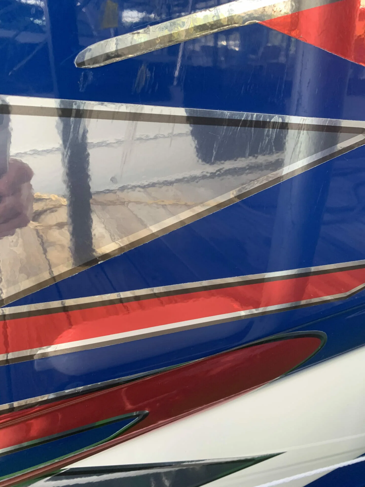 Blue boat detail wrap