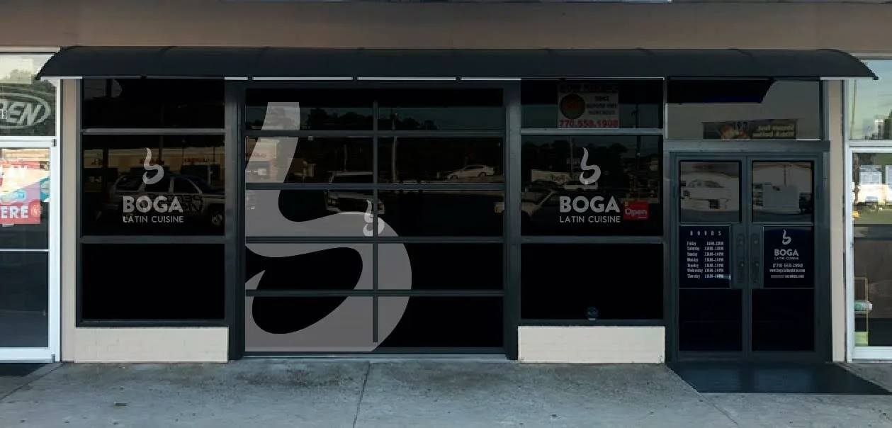 Boga Latin Cuisine storefront wrap