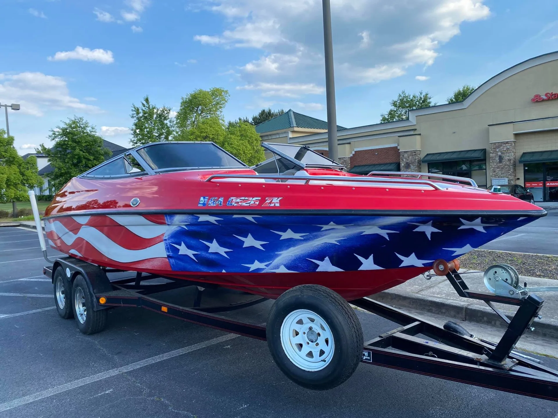 American Flag Speed Boat