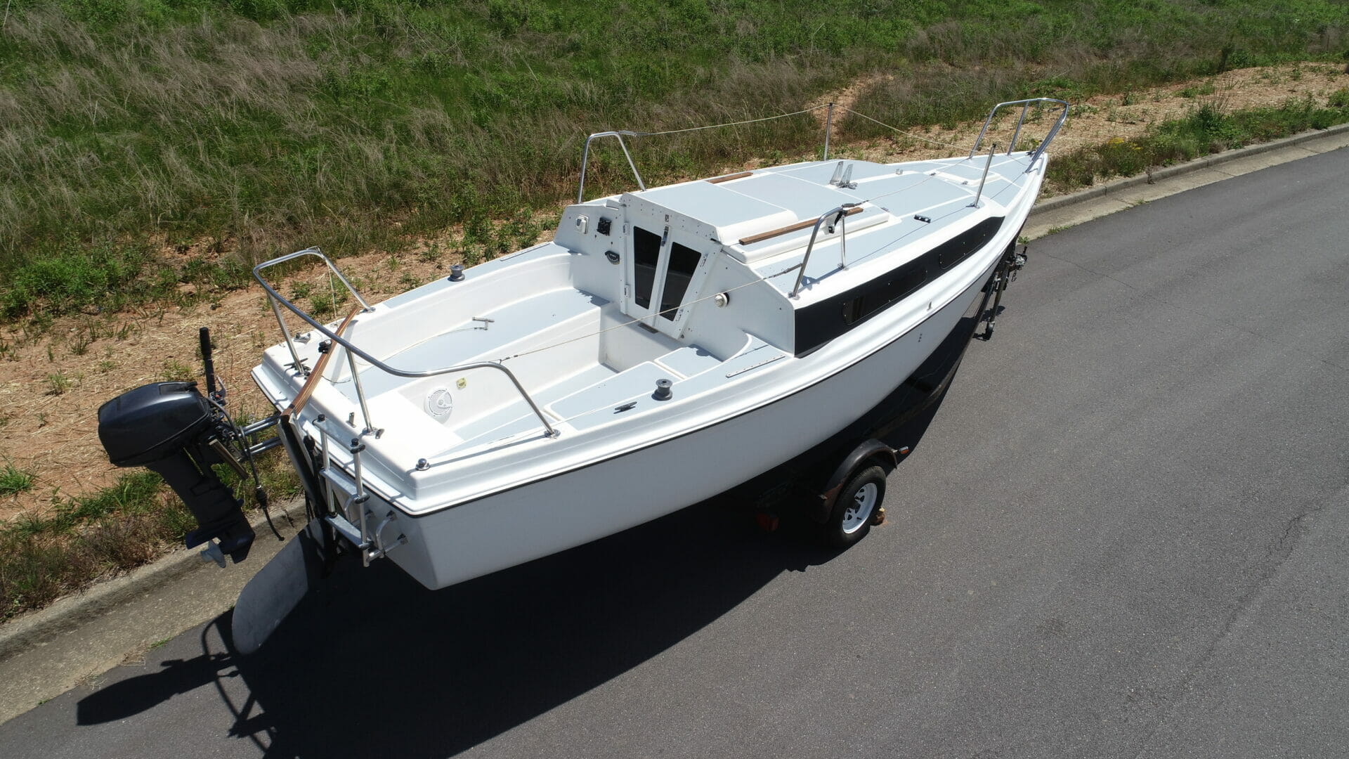 Clean white boat wrap restoration