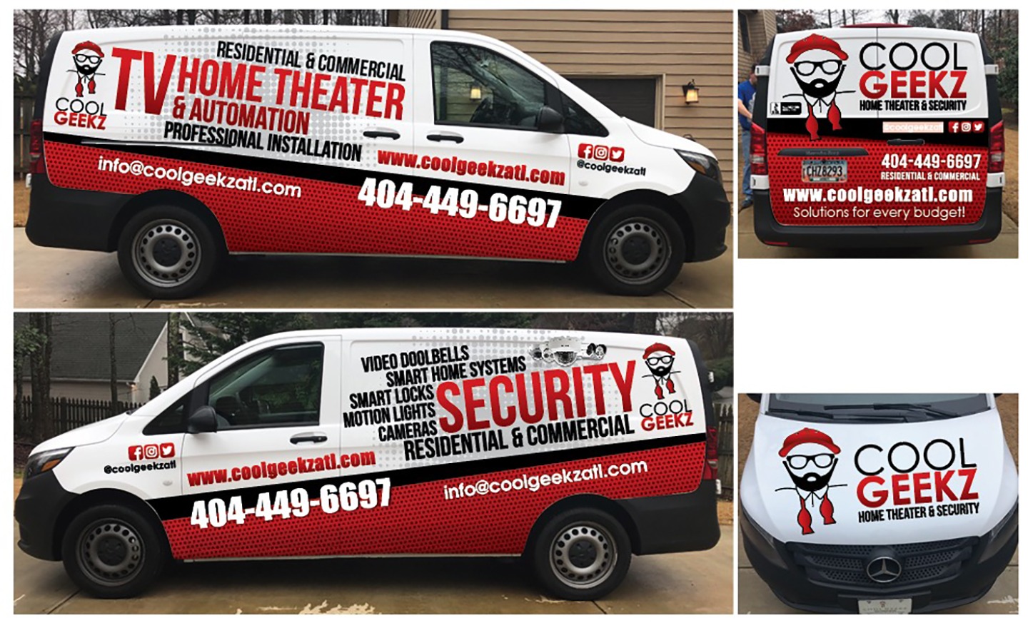 Cool Geekz van with spot graphics and branding