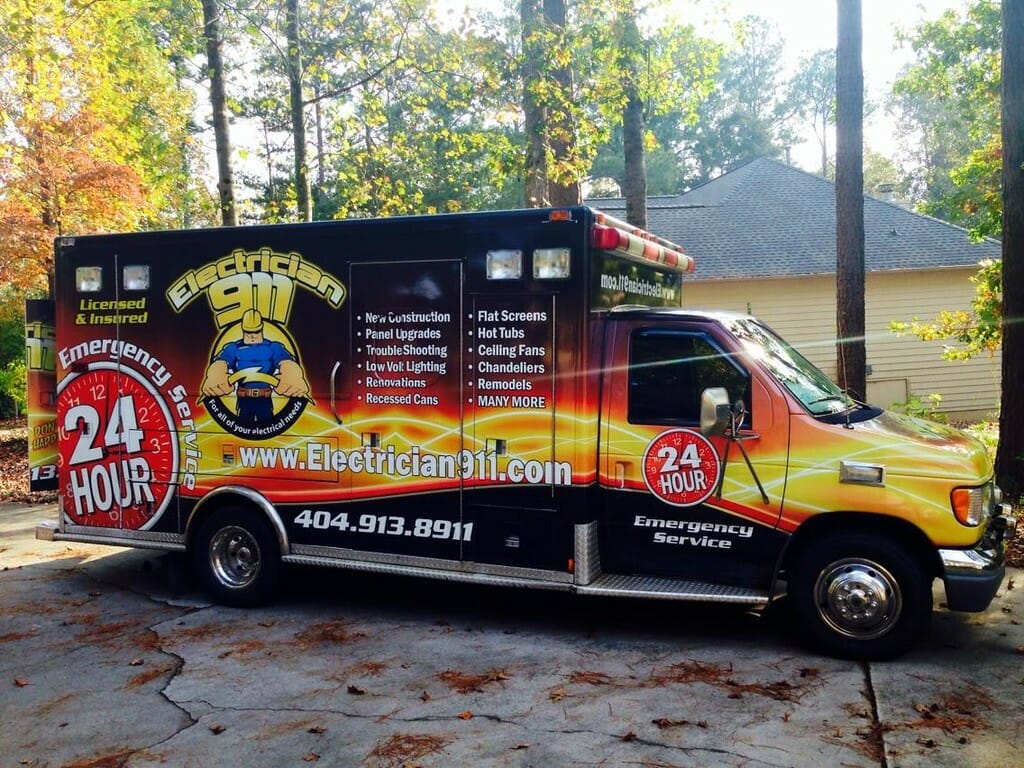 Electrician 911 emergency service van